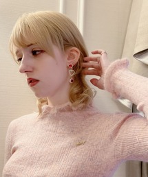 lilLilly | ストーンハートビジューピアス(ピアス（両耳用）)