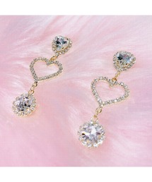 lilLilly | ストーンハートビジューピアス(ピアス（両耳用）)