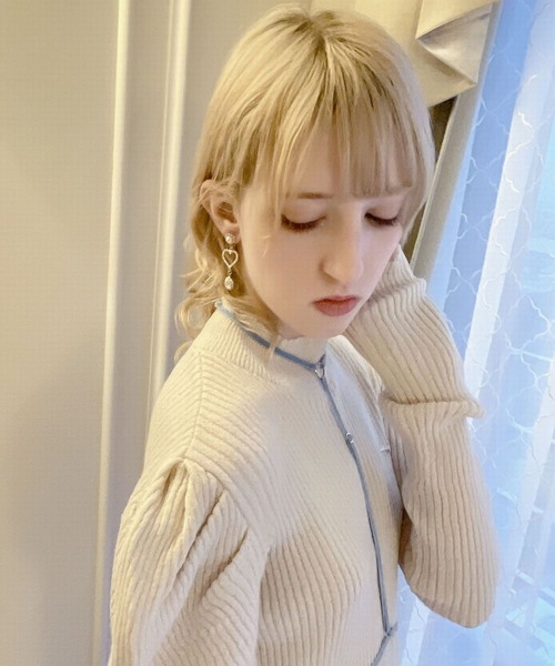 lilLilly（リルリリー）の「ストーンハートビジューピアス（ピアス（両耳用）・レディース・レッド/ピンク/パープル/ホワイト・FREE）」の8枚目の写真