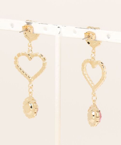 lilLilly（リルリリー）の「ストーンハートビジューピアス（ピアス（両耳用）・レディース・レッド/ピンク/パープル/ホワイト・FREE）」の11枚目の写真