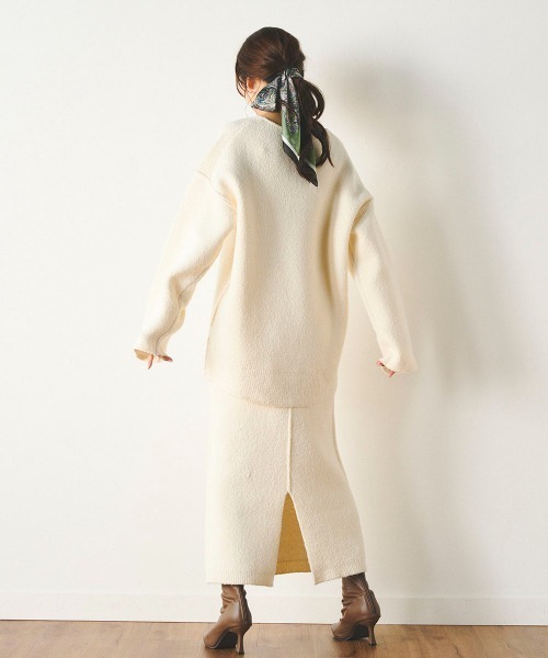 Droite lautreamont（ドロワットロートレアモン）の「Vネックブークレーニット《手洗い可能》（ニット/セーター・レディース・パープル/オフホワイト/チャコールグレー・M）」の19枚目の写真