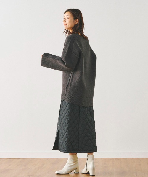 Droite lautreamont（ドロワットロートレアモン）の「Vネックブークレーニット《手洗い可能》（ニット/セーター・レディース・パープル/オフホワイト/チャコールグレー・M）」の16枚目の写真