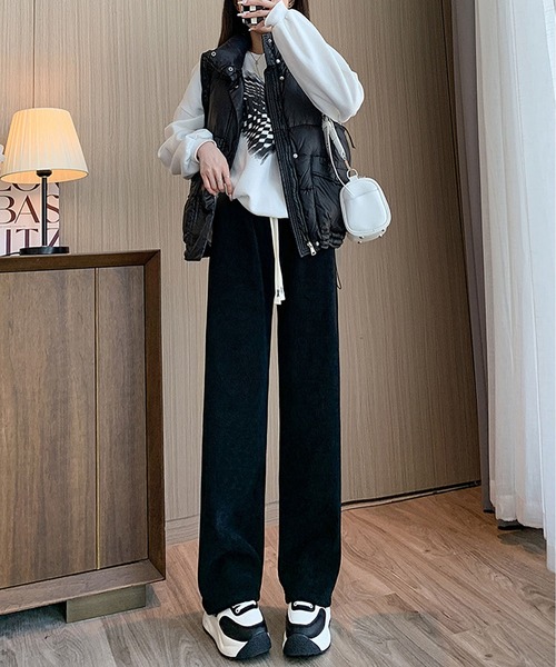 LOPASS（ロパス）の「【低身長向け】暖かい裏毛ワイドパンツ（その他パンツ・レディース・ベージュ/ブラック/アイボリー/グレー/アイボリー系・S/M/L）」の9枚目の写真