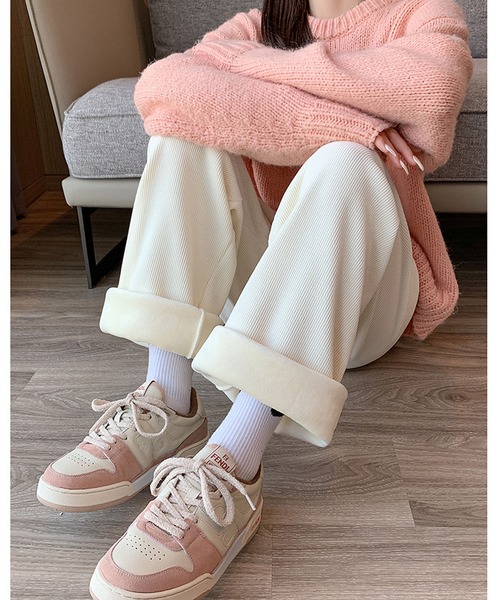 LOPASS（ロパス）の「【低身長向け】暖かい裏毛ワイドパンツ（その他パンツ・レディース・ベージュ/ブラック/アイボリー/グレー/アイボリー系・S/M/L）」の15枚目の写真