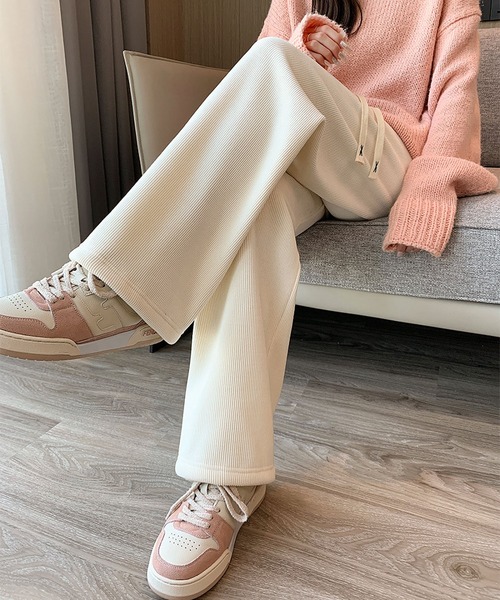 LOPASS（ロパス）の「【低身長向け】暖かい裏毛ワイドパンツ（その他パンツ・レディース・ベージュ/ブラック/アイボリー/グレー/アイボリー系・S/M/L）」の7枚目の写真