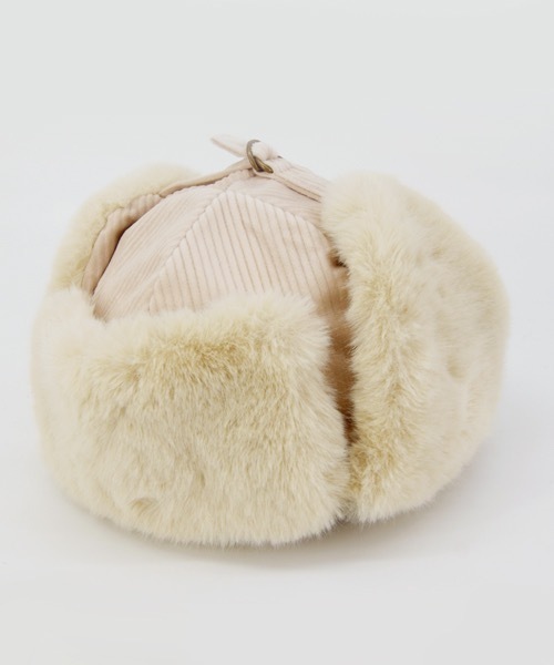 polcadot(ポルカドット)の「コーディロイ フェイクファー フライトキャップ(キャップ・レディース・ベージュ/ブラック/パープル・FREE)」の20枚目の写真