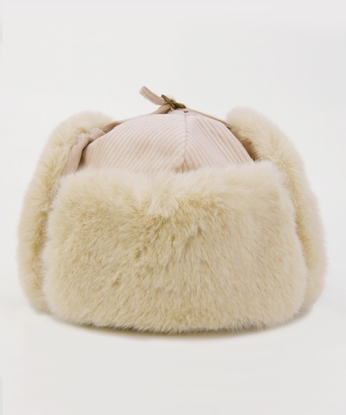 polcadot(ポルカドット)の「コーディロイ フェイクファー フライトキャップ(キャップ・レディース・ベージュ/ブラック/パープル・FREE)」の21枚目の写真