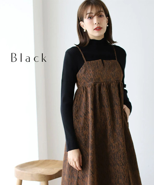 REAL CUBE（リアルキューブ）の「やわもちランダムリブタートルニット（ニット/セーター・レディース・ブラック/ワインレッド・FREE）」の3枚目の写真