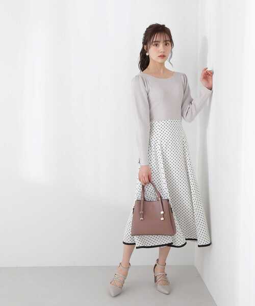 PROPORTION BODY DRESSING(プロポーションボディドレッシング)の「ニットドッキングドットワンピース / 1213140115(ワンピース・レディース・ベージュ系その他/ネイビー/ホワイト・MEDIUM/SMALL)」の14枚目の写真