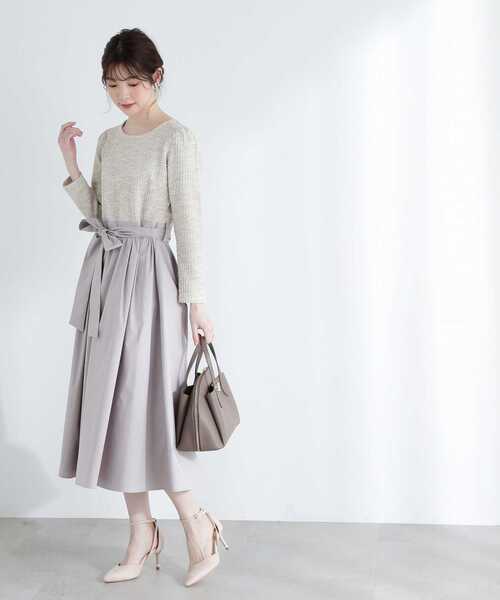 PROPORTION BODY DRESSING（プロポーションボディドレッシング）の「カットツイードドッキングワンピース / 1213140207（ワンピース・レディース・ベージュ/ブラック・SMALL/MEDIUM）」の7枚目の写真