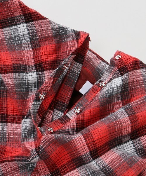 FACETASM(ファセッタズム)の「【FACETASM/ファセッタズム】チェックxレーススカート(スカート・レディース・レッド・MEDIUM/SMALL)」の2枚目の写真