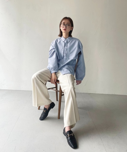 CLEIO（クレイオ）の「【CLEIO】ヨークシャツ（シャツ/ブラウス・レディース・ベージュ/サックスブルー/オフホワイト・FREE）」の20枚目の写真