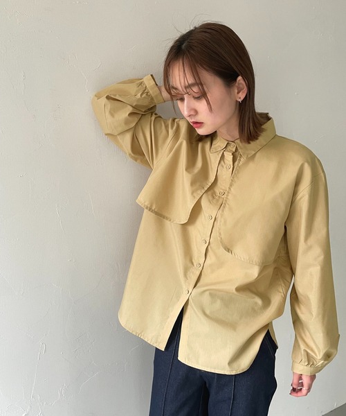 CLEIO（クレイオ）の「【CLEIO】ヨークシャツ（シャツ/ブラウス・レディース・ベージュ/サックスブルー/オフホワイト・FREE）」の18枚目の写真