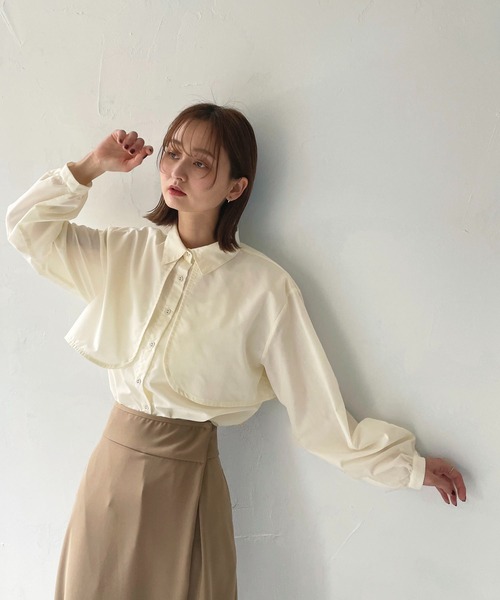 CLEIO（クレイオ）の「【CLEIO】ヨークシャツ（シャツ/ブラウス・レディース・ベージュ/サックスブルー/オフホワイト・FREE）」の10枚目の写真