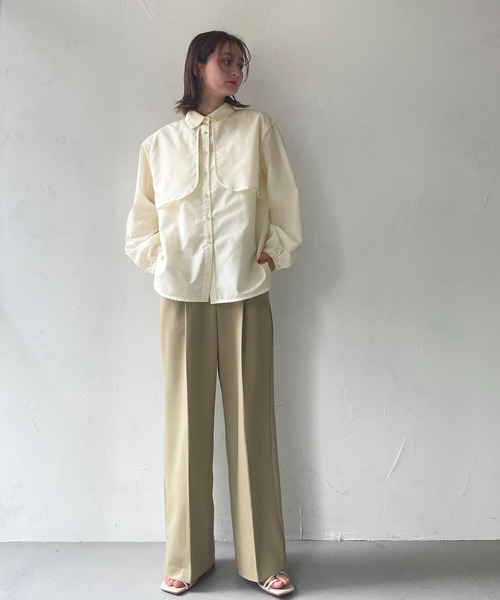 CLEIO（クレイオ）の「【CLEIO】ヨークシャツ（シャツ/ブラウス・レディース・ベージュ/サックスブルー/オフホワイト・FREE）」の22枚目の写真