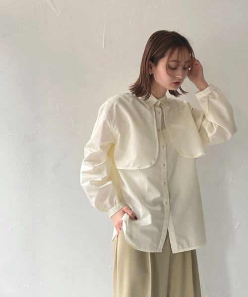 CLEIO（クレイオ）の「【CLEIO】ヨークシャツ（シャツ/ブラウス・レディース・ベージュ/サックスブルー/オフホワイト・FREE）」の11枚目の写真