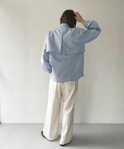 CLEIO（クレイオ）の「【CLEIO】ヨークシャツ（シャツ/ブラウス・レディース・ベージュ/サックスブルー/オフホワイト・FREE）」の14枚目の写真