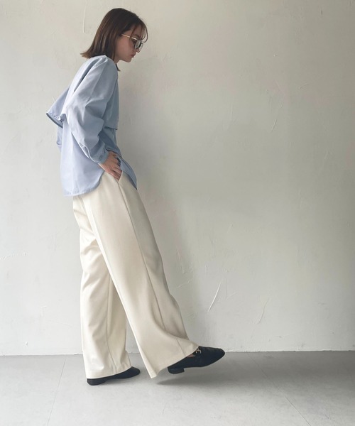 CLEIO（クレイオ）の「【CLEIO】ヨークシャツ（シャツ/ブラウス・レディース・ベージュ/サックスブルー/オフホワイト・FREE）」の8枚目の写真