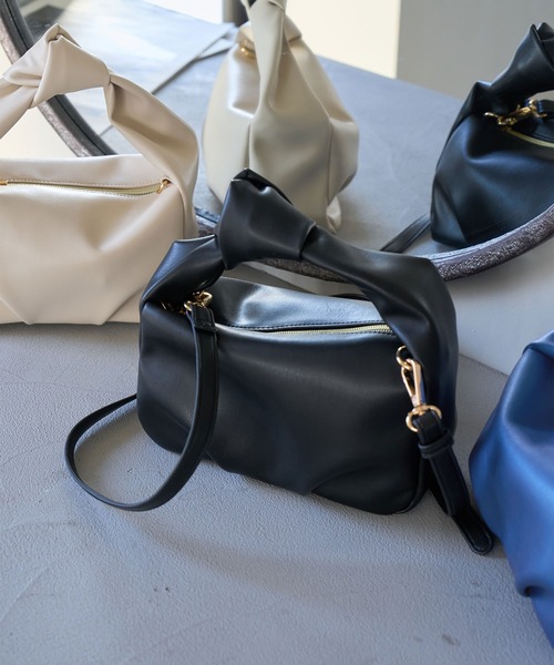 ROPE' PICNIC（ロペピクニック）の「ノットハンドルホーボーミニショルダーバッグ（ショルダーバッグ・レディース・ブルー系その他5/キナリ/ブラック・FREE）」の3枚目の写真