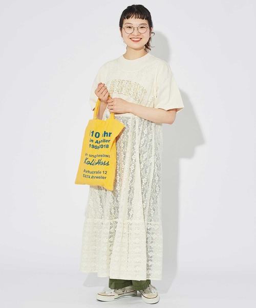 Dot＆Stripes CHILD WOMAN（ドットアンドストライプス　チャイルドウーマン）の「ラッセルレース 裾フリル ノースリワンピース（ワンピース・レディース・アイボリー・FREE）」の16枚目の写真