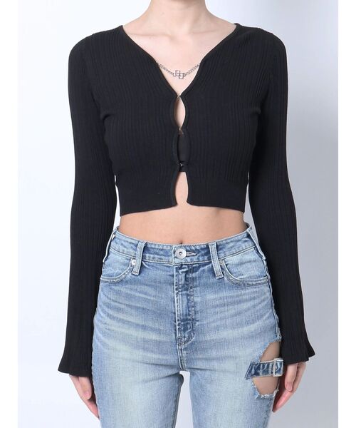 GYDA（ジェイダ）の「GGチェーンニットショートカーディガン（カーディガン/ボレロ・レディース・ブラック/オフホワイト・FREE）」の19枚目の写真