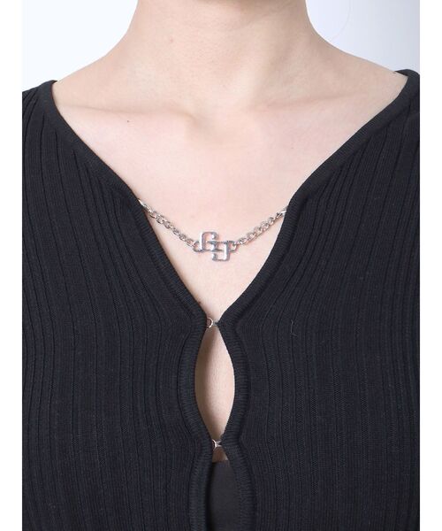 GYDA（ジェイダ）の「GGチェーンニットショートカーディガン（カーディガン/ボレロ・レディース・ブラック/オフホワイト・FREE）」の22枚目の写真