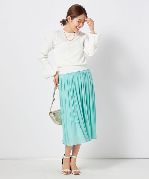 NOLLEY’S（ノーリーズ）の「《手洗い可能》タフタカフスプルオーバーニット（ニット/セーター・レディース・ネイビー/ブラック/オフホワイト・38）」の4枚目の写真