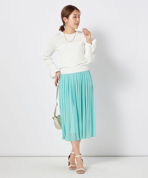 NOLLEY’S（ノーリーズ）の「《手洗い可能》タフタカフスプルオーバーニット（ニット/セーター・レディース・ネイビー/ブラック/オフホワイト・38）」の9枚目の写真