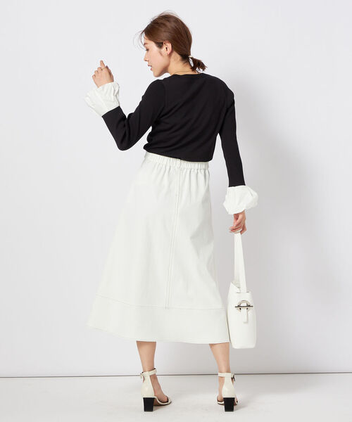 NOLLEY’S（ノーリーズ）の「《手洗い可能》タフタカフスプルオーバーニット（ニット/セーター・レディース・ネイビー/ブラック/オフホワイト・38）」の18枚目の写真