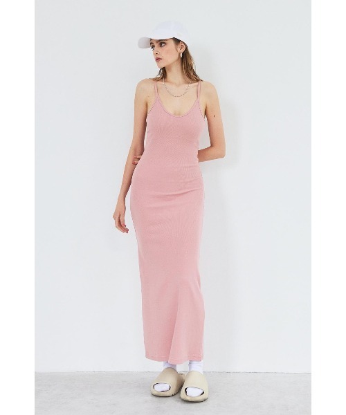 アリシアスタン ウェルネス ワンピース Wellness Open Back Rib Long Dress /パッドinオープンバック