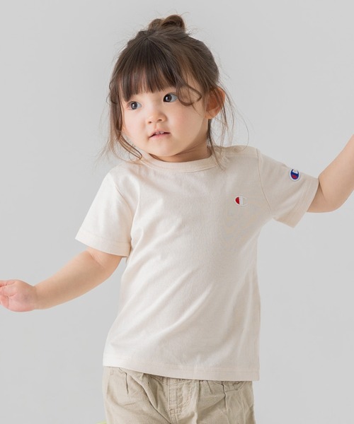 Champion(チャンピオン)の「champion / チャンピオン ロゴ半袖Tシャツ(Tシャツ/カットソー・キッズ・ブラック/ベージュ/ネイビー/オレンジ/ホワイト/グリーン・130cm/120cm/110cm/100cm/90cm/80cm)」の4枚目の写真