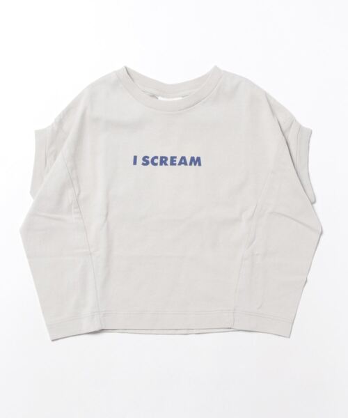 GROOVY COLORS（グルービーカラーズ）の「天竺 テントスリーブ I SCREAM Tシャツ（Tシャツ/カットソー・キッズ・ブラック/グレー系その他・120/100/110）」の3枚目の写真