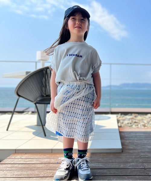 GROOVY COLORS（グルービーカラーズ）の「天竺 テントスリーブ I SCREAM Tシャツ（Tシャツ/カットソー・キッズ・ブラック/グレー系その他・120/100/110）」の4枚目の写真