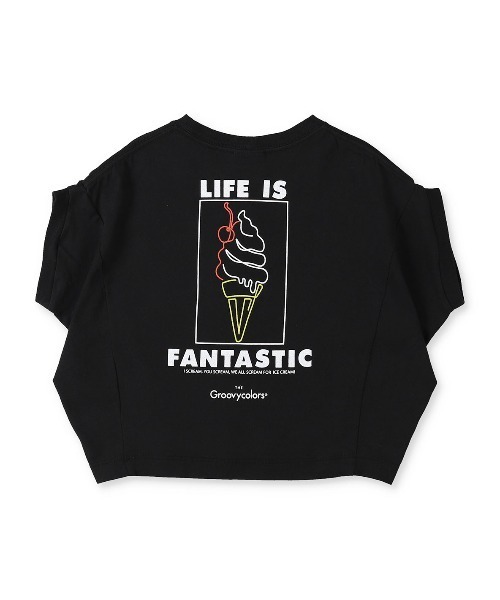 GROOVY COLORS（グルービーカラーズ）の「天竺 テントスリーブ I SCREAM Tシャツ（Tシャツ/カットソー・キッズ・ブラック/グレー系その他・120/100/110）」の14枚目の写真