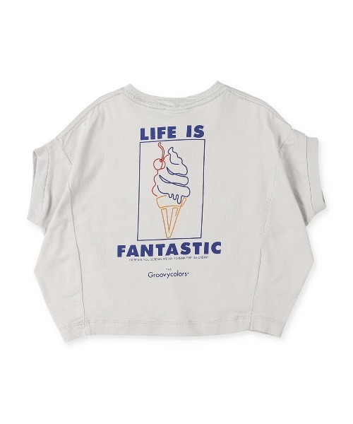 GROOVY COLORS（グルービーカラーズ）の「天竺 テントスリーブ I SCREAM Tシャツ（Tシャツ/カットソー・キッズ・ブラック/グレー系その他・120/100/110）」の11枚目の写真