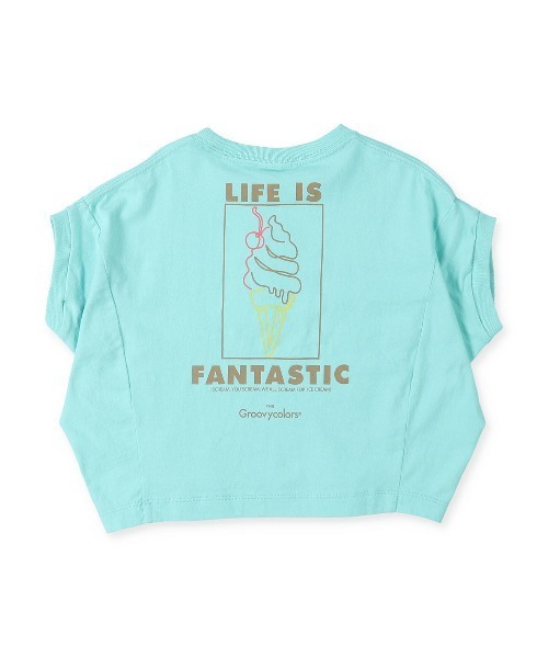 GROOVY COLORS（グルービーカラーズ）の「天竺 テントスリーブ I SCREAM Tシャツ（Tシャツ/カットソー・キッズ・ブラック/グレー系その他・120/100/110）」の10枚目の写真