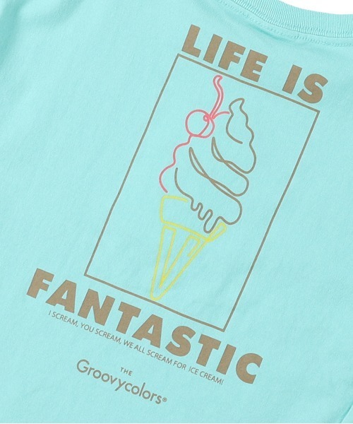 GROOVY COLORS（グルービーカラーズ）の「天竺 テントスリーブ I SCREAM Tシャツ（Tシャツ/カットソー・キッズ・ブラック/グレー系その他・120/100/110）」の12枚目の写真