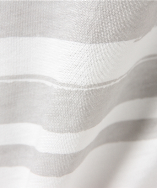 OUTLET(アウトレット)の「【CIAOPANIC TYPY】ペイントボーダープリントT(Tシャツ/カットソー・レディース・グレー/ネイビー/ピンク・FREE)」の10枚目の写真