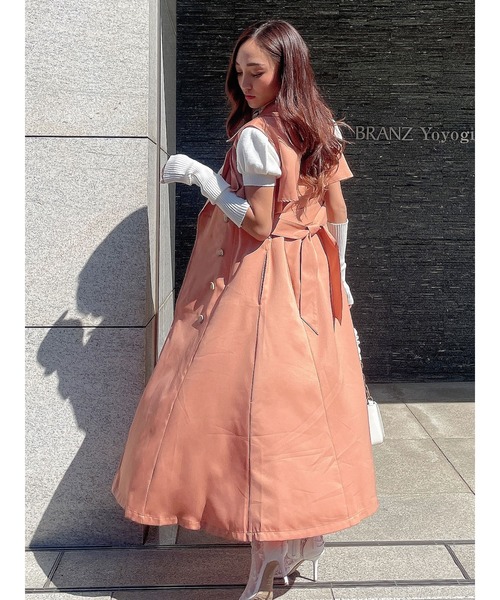 DURAS（デュラス）の「ベルト付きロングジレ（ベスト・レディース・ホワイト/ベージュ/オレンジ・FREE）」の3枚目の写真