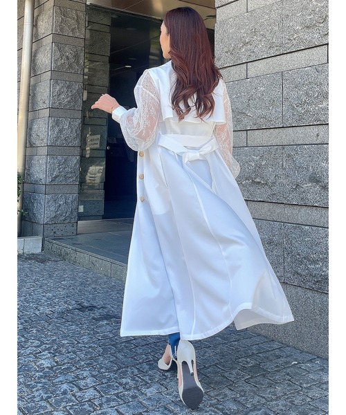 DURAS（デュラス）の「ベルト付きロングジレ（ベスト・レディース・ホワイト/ベージュ/オレンジ・FREE）」の6枚目の写真