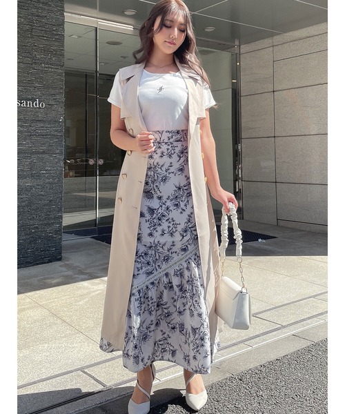 DURAS（デュラス）の「ベルト付きロングジレ（ベスト・レディース・ホワイト/ベージュ/オレンジ・FREE）」の7枚目の写真