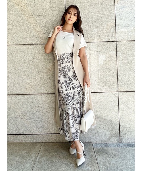 DURAS（デュラス）の「ベルト付きロングジレ（ベスト・レディース・ホワイト/ベージュ/オレンジ・FREE）」の11枚目の写真