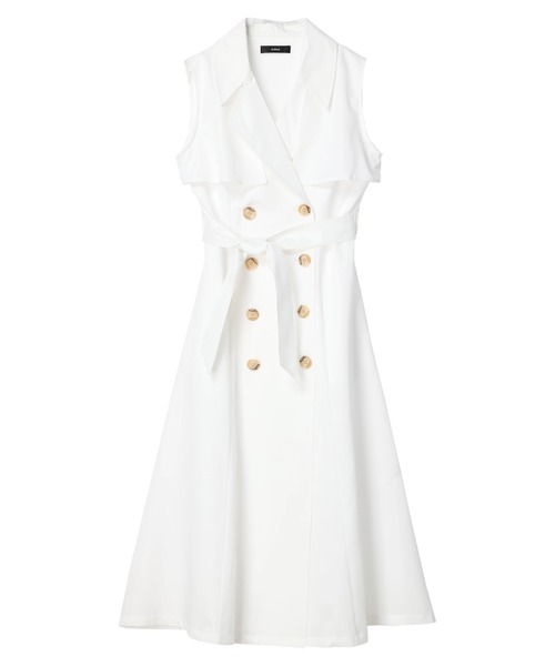 DURAS（デュラス）の「ベルト付きロングジレ（ベスト・レディース・ホワイト/ベージュ/オレンジ・FREE）」の17枚目の写真