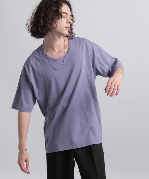 HARE（ハレ）の「ユルネックベーシックカットソー(HARE)（Tシャツ/カットソー・メンズ・ホワイト/ブラック/パープル/レッド/グレー/レッド系その他/ブラック×シルバー/グレー系その他・SMALL/MEDIUM/LARGE）」の6枚目の写真