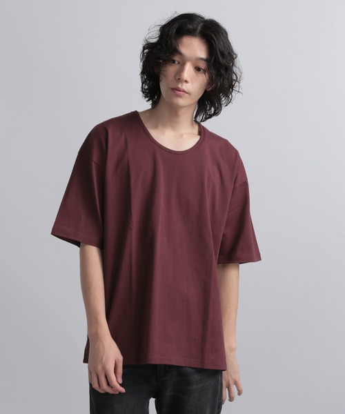 HARE（ハレ）の「ユルネックベーシックカットソー(HARE)（Tシャツ/カットソー・メンズ・ホワイト/ブラック/パープル/レッド/グレー/レッド系その他/ブラック×シルバー/グレー系その他・SMALL/MEDIUM/LARGE）」の7枚目の写真