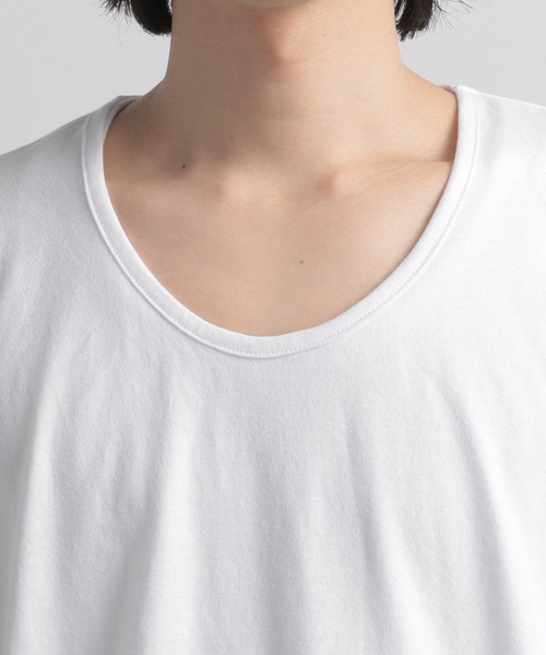 HARE（ハレ）の「ユルネックベーシックカットソー(HARE)（Tシャツ/カットソー・メンズ・ホワイト/ブラック/パープル/レッド/グレー/レッド系その他/ブラック×シルバー/グレー系その他・SMALL/MEDIUM/LARGE）」の11枚目の写真