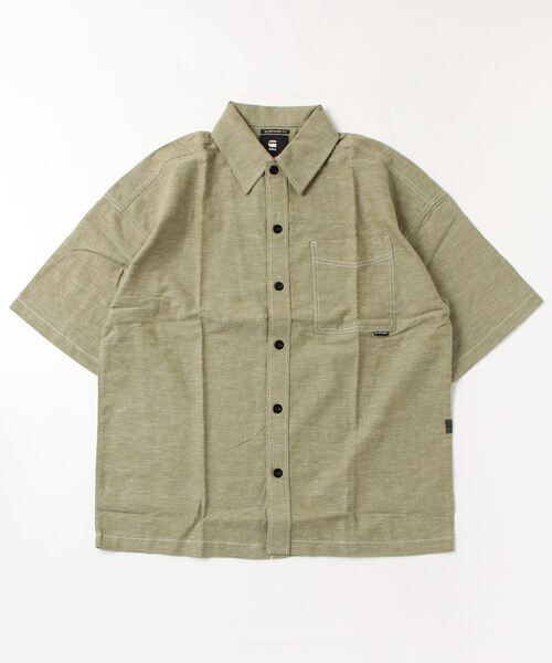 G-STAR（ジースター）の「1 POCKET BOXY SHIRT/オーバーサイズシャツ/リネンシャツ（シャツ/ブラウス・メンズ・グリーン系その他/ピンク・MEDIUM/SMALL/X-LARGE/LARGE/X-SMALL）」の4枚目の写真
