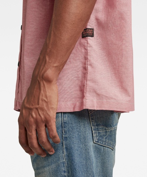 G-STAR（ジースター）の「1 POCKET BOXY SHIRT/オーバーサイズシャツ/リネンシャツ（シャツ/ブラウス・メンズ・グリーン系その他/ピンク・MEDIUM/SMALL/X-LARGE/LARGE/X-SMALL）」の13枚目の写真