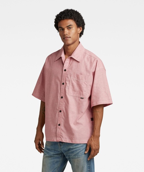 G-STAR（ジースター）の「1 POCKET BOXY SHIRT/オーバーサイズシャツ/リネンシャツ（シャツ/ブラウス・メンズ・グリーン系その他/ピンク・MEDIUM/SMALL/X-LARGE/LARGE/X-SMALL）」の11枚目の写真