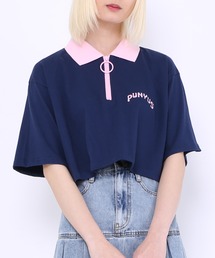 PUNYUS | ワンポイントハーフZIPポロシャツ(ポロシャツ)